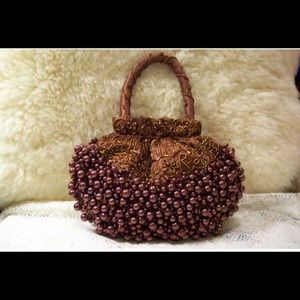 Pearl Beaded Bag (Brown)